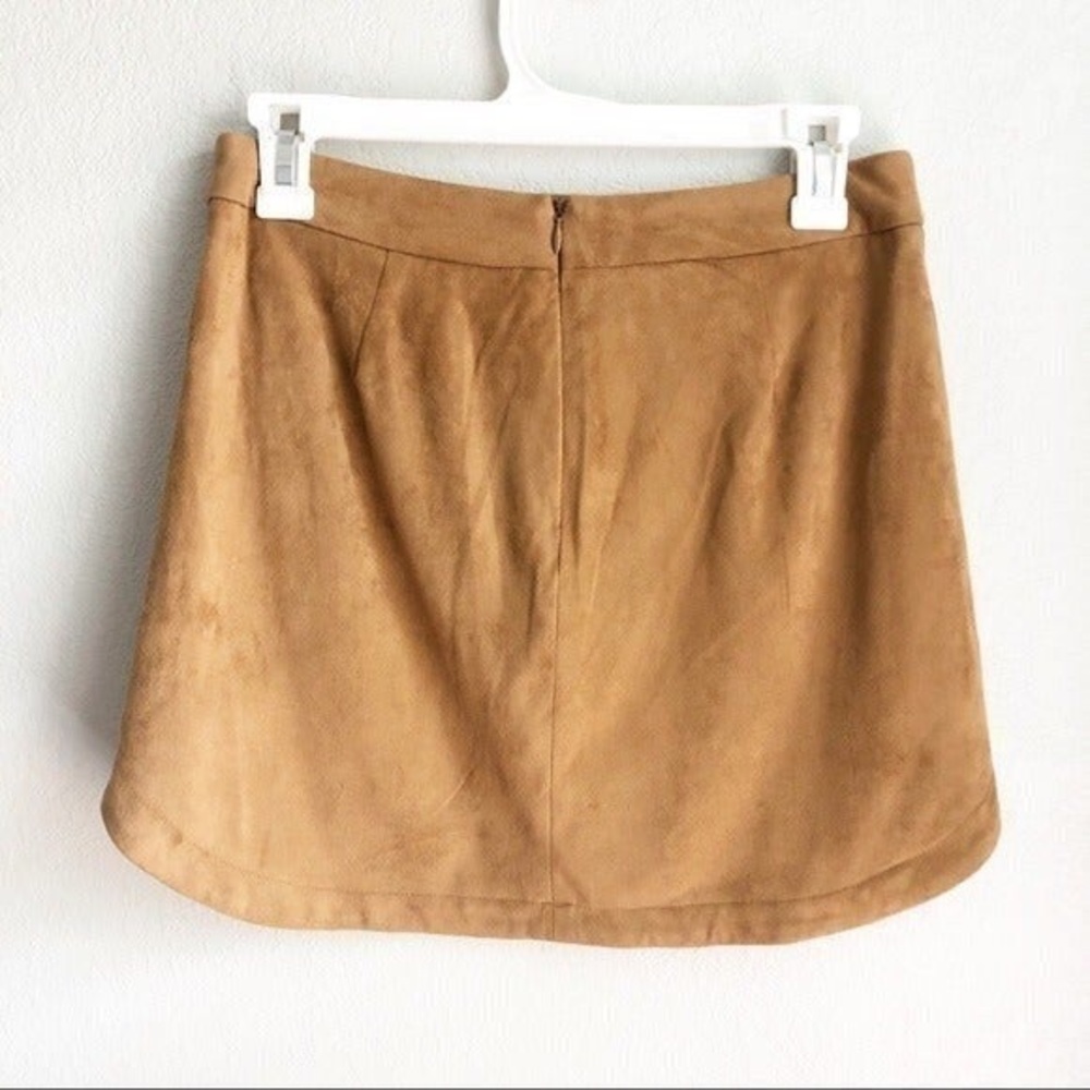 BB Dakota Tan Suede Mini Skirt